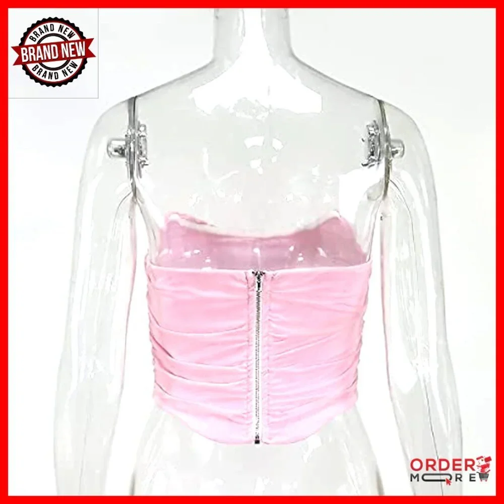 Vintage Strapless Mesh Bustier Corset Top Y2K Retro Open Back Bodyshaper - Picture 5 of 7
